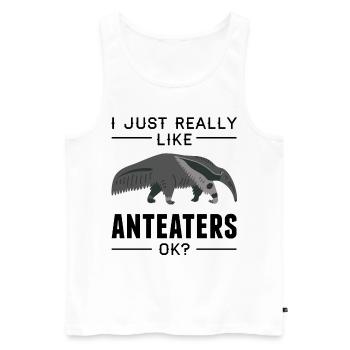 Anteater Gift Birthday Saying Women - Men's Premium Organic Tank Top - white - Front - AI Model Male 178 light (178cm)