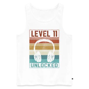 Gamer Boy 11th Birthday Gamer - Männer Premium Bio Tank Top - Weiß - Vorne - Michal (187cm)