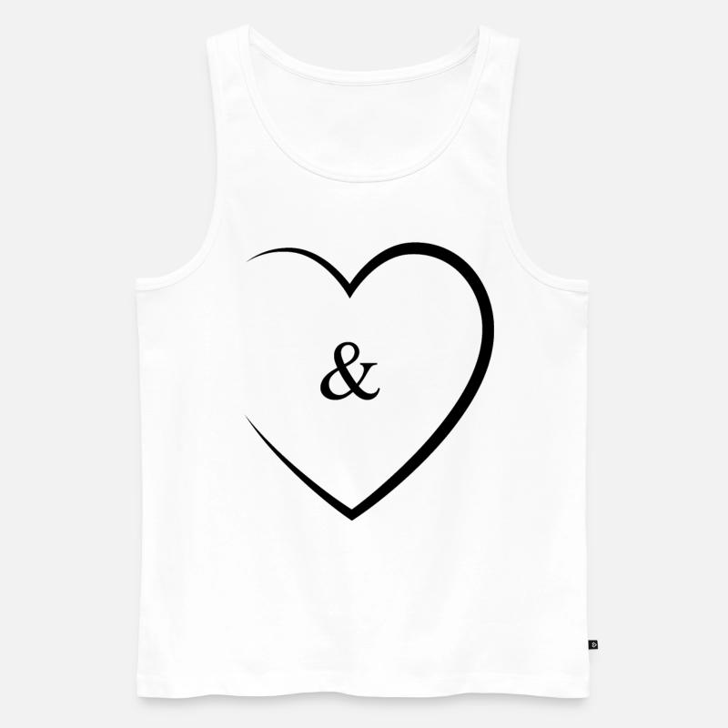 & und Zeichen Hochzeit - Männer Premium Bio Tank Top - Weiß