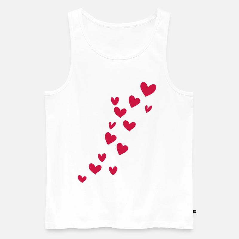 Herz - Männer Premium Bio Tank Top - Weiß