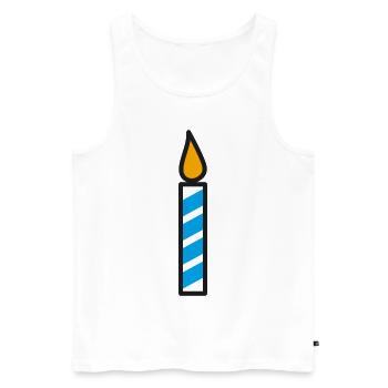Bougie Cadeau d’anniversaire - Débardeur bio Premium Homme - blanc - Devant - Michal (187cm)