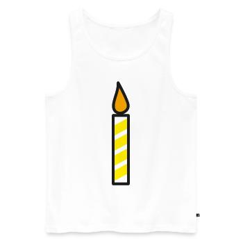 Icône d’anniversaire de bougie - Débardeur bio Premium Homme - blanc - Devant - Michal (187cm)
