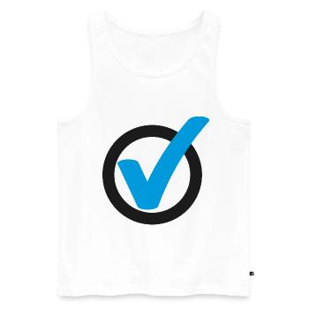 Tick Check mark sign - Men's Premium Organic Tank Top - white - Front - Michal (187cm)