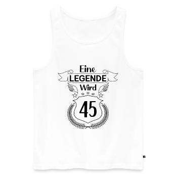 Eine Legende wird 45 - Männer Premium Bio Tank Top - Weiß - Vorne - Michal (187cm)