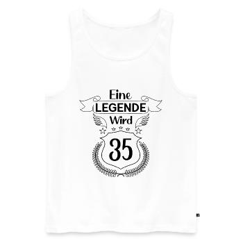 Eine Legende wird 35 - Männer Premium Bio Tank Top - Weiß - Vorne - Michal (187cm)