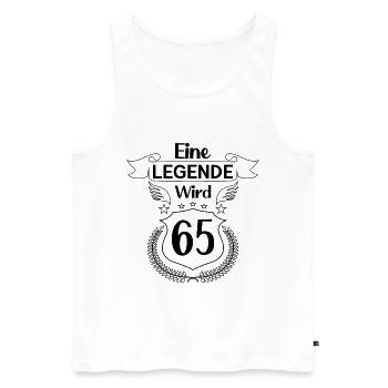 eine legende wird 65 - Männer Premium Bio Tank Top - Weiß - Vorne - Michal (187cm)
