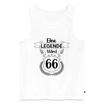 eine legende wird 66 - Männer Premium Bio Tank Top - Weiß - Vorne - Michal (187cm)