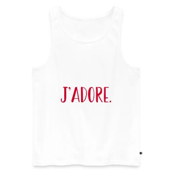 je adore - Débardeur bio Premium Homme - blanc - Devant - AI Model Male 178 light (178cm)