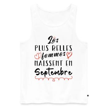 Belles femmes septembre - Débardeur bio Premium Homme - blanc - Devant - Michal (187cm)