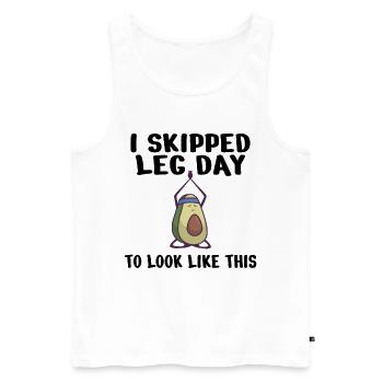 BODYBUILDING I skipped leg day to look like this - Männer Premium Bio Tank Top - Weiß - Vorne - AI Model Male 178 light (178cm)