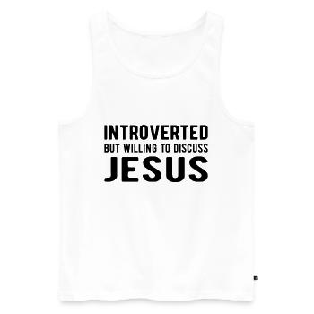 JÉSUS GOD BIBLE : Read : discuss Jesus - Débardeur bio Premium Homme - blanc - Devant - Michal (187cm)