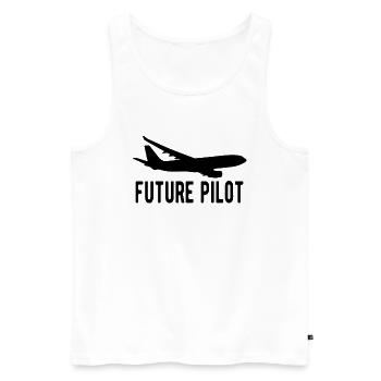 Aviation Airplane Pilot Gift future Pilot - Men's Premium Organic Tank Top - white - Front - Michal (187cm)
