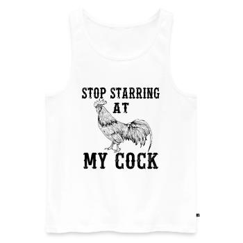Funny Farmer Chicken Funny Cock Country Farm gift - Men's Premium Organic Tank Top - white - Front - Michal (187cm)