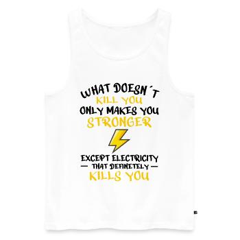ELECTRICIAN ELECTRICAL ENGINEER: Electricity Kills - Männer Premium Bio Tank Top - Weiß - Vorne - AI Model Male 178 light (178cm)