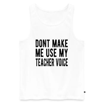 Teacher : don 1000 000 - Débardeur bio Premium Homme - blanc - Devant - Michal (187cm)