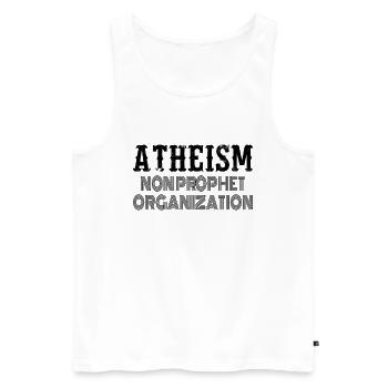 ATHEISM ATHEIST : non-propet organization - Männer Premium Bio Tank Top - Weiß - Vorne - AI Model Male 178 light (178cm)