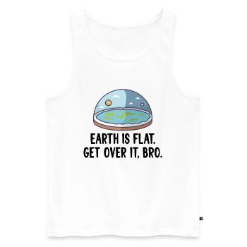 Flat Earth Theory Flat Earth Army Earth - Débardeur bio Premium Homme - blanc - Devant - AI Model Male 178 light (178cm)