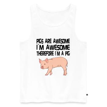 PIG OWNER / PIG FARMER GIFT IDEA: Pigs Are Awesome - Männer Premium Bio Tank Top - Weiß - Vorne - AI Model Male 178 light (178cm)