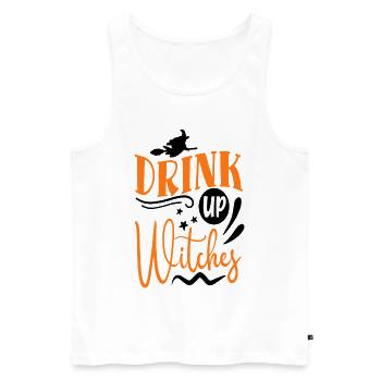 boire à la sorcière drink up witches halloween sorcière - Débardeur bio Premium Homme - blanc - Devant - Michal (187cm)