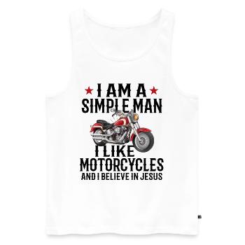 Motorcycling Motorbike Racing Biking Motocross Rac - Männer Premium Bio Tank Top - Weiß - Vorne - Michal (187cm)