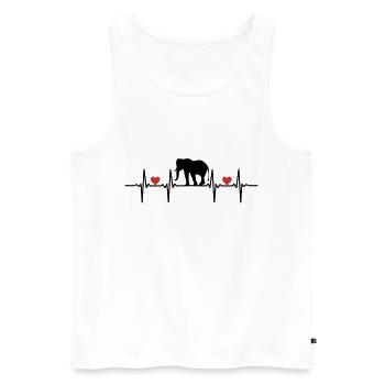 Eléphants Pachydermes Proboscis Afrique Trompette Éléphant - Débardeur bio Premium Homme - blanc - Devant - Michal (187cm)