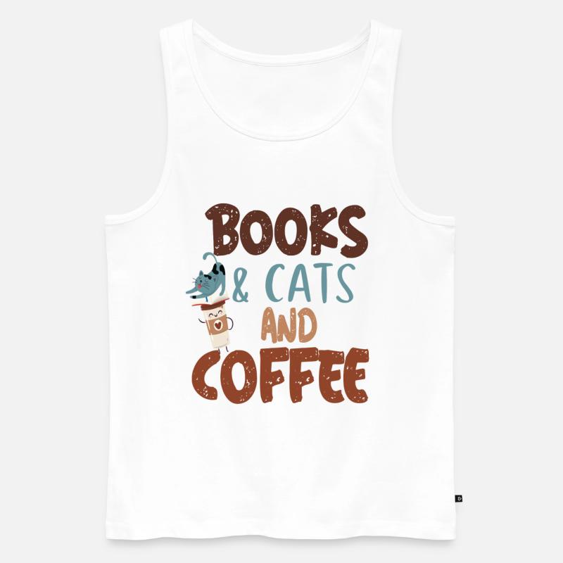 Chats Chaton Chat Maman Chat Papa Chat Chat Chat - Débardeur bio Premium Homme - blanc