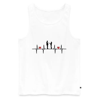 Marriage Marriage Boyfriend Girlfriend Marriage Love Wedding - Men's Premium Organic Tank Top - white - Front - Michal (187cm)