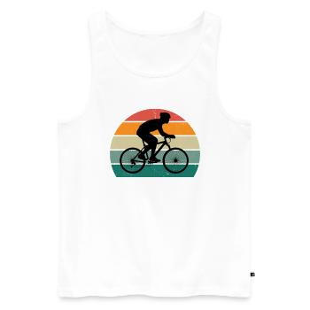 Fahrrad Fahrradfahren Fahrradfahrer Stadtrad Rad - Männer Premium Bio Tank Top - Weiß - Vorne - AI Model Male 178 light (178cm)