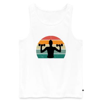 Krafttraining Fitnessstudio fitness sport Training - Männer Premium Bio Tank Top - Weiß - Vorne - AI Model Male 178 light (178cm)