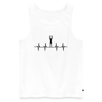 Strength training Gym fitness sport Training - Men's Premium Organic Tank Top - white - Front - Michal (187cm)