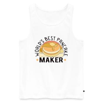 Pancake Maker Pancake Lover Drôle de gaufre - Débardeur bio Premium Homme - blanc - Devant - AI Model Male 178 light (178cm)