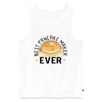 Pancake Maker Pancake Lover Drôle de gaufre - Débardeur bio Premium Homme - blanc - Devant - AI Model Male 178 light (178cm)