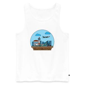 Airplanes Flying Pilot Pilot Airport - Men's Premium Organic Tank Top - white - Front - AI Model Male 178 light (178cm)
