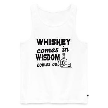 Whiskey goes in Wisdom goes out for Whiskey Fans - Men's Premium Organic Tank Top - white - Front - AI Model Male 178 light (178cm)