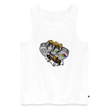 Gamblers Game Game Computer PC Console Gamer - Men's Premium Organic Tank Top - white - Front - Michal (187cm)