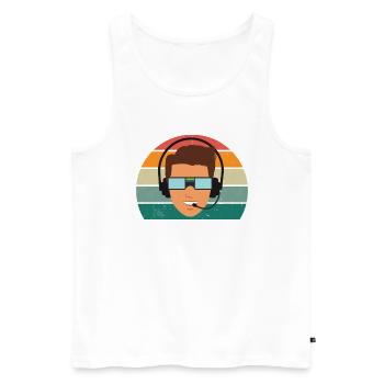 Gamblers Game Game Computer PC Console Gamer - Men's Premium Organic Tank Top - white - Front - AI Model Male 178 light (178cm)
