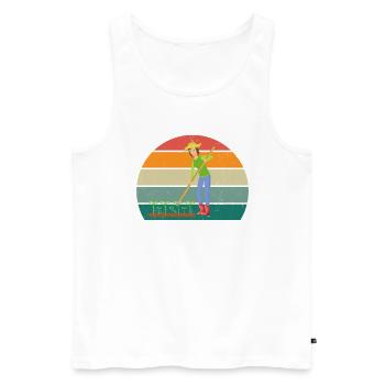 Gärtner Gärtnerin Hecke Rasen Rasenmähen Garten - Männer Premium Bio Tank Top - Weiß - Vorne - Michal (187cm)