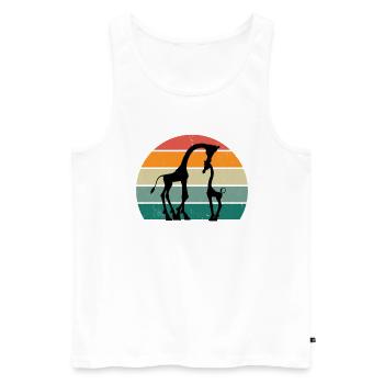 Giraffen langer Hals Flecken Fell Afrika Giraffe - Männer Premium Bio Tank Top - Weiß - Vorne - AI Model Male 178 light (178cm)