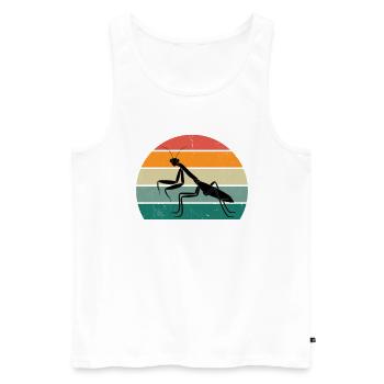 Insects Mantis mantis green Praying mantis - Men's Premium Organic Tank Top - white - Front - Michal (187cm)