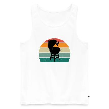 Griller Barbeque Bratwurst Steak Charcoal BBQ Grill - Men's Premium Organic Tank Top - white - Front - Michal (187cm)