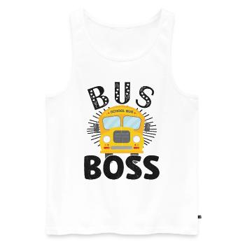 Schulbusfahrer Sei Nett Zum Schulbusfahrer - Männer Premium Bio Tank Top - Weiß - Vorne - Michal (187cm)
