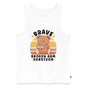 Broken Hand Broken Arm Broken Bones Funny Broken - Männer Premium Bio Tank Top - Weiß - Vorne - AI Model Male 178 light (178cm)
