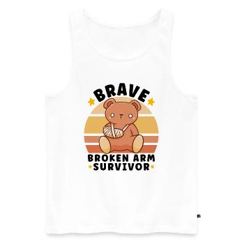 Broken Hand Broken Arm Broken Bones Funny Broken - Männer Premium Bio Tank Top - Weiß - Vorne - AI Model Male 178 light (178cm)