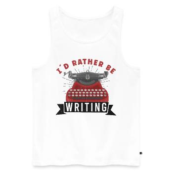 Author Writing Writer Literature - Men's Premium Organic Tank Top - white - Front - Michal (187cm)