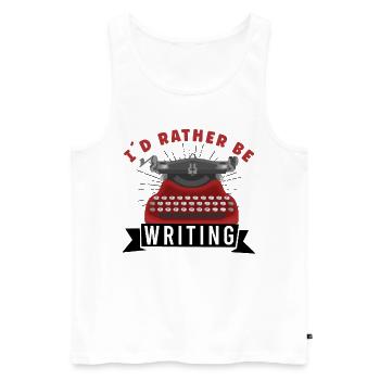 Author Writing Writer Literature - Men's Premium Organic Tank Top - white - Front - AI Model Male 178 light (178cm)