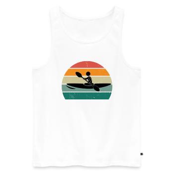 Kanufahrer Kanute Kanufahrt Kajak Slalom Kanu - Männer Premium Bio Tank Top - Weiß - Vorne - AI Model Male 178 light (178cm)