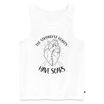 Open Heart Surgery Heart Surgery Survivor Gift - Men's Premium Organic Tank Top - white - Front - AI Model Male 178 light (178cm)