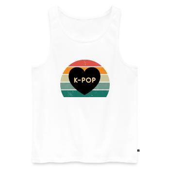 Musique Japon K-Popper K-Popperin Musicien K-Pop - Débardeur bio Premium Homme - blanc - Devant - AI Model Male 178 light (178cm)