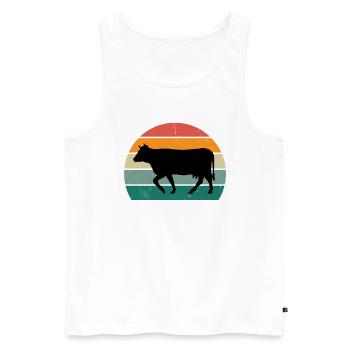 Cows Cattle Cattle Farm Farmer Meat Cow - Men's Premium Organic Tank Top - white - Front - Michal (187cm)