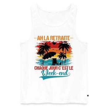 La retraite humour retraite cadeau pour retraité - Débardeur bio Premium Homme - blanc - Devant - Michal (187cm)